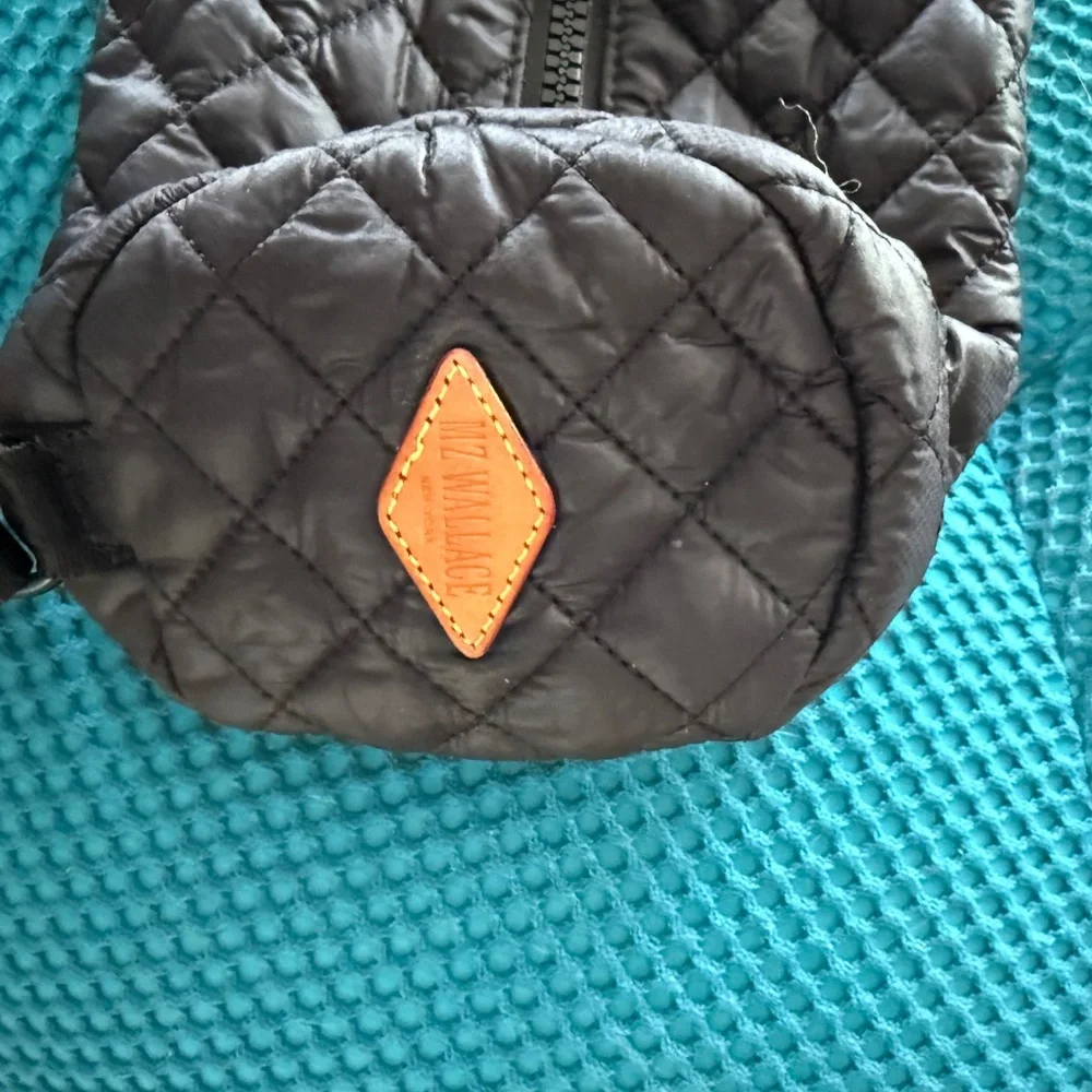 MZ Wallace Quilted Sling Water Bottle Holder With Zippered Pocket for Essentials - Picture 2 of 3